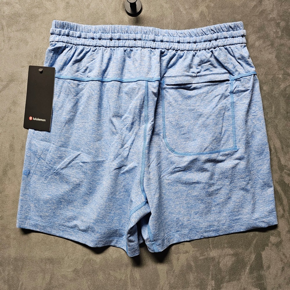 Lululemon Mens Soft Jersey Short 5" Poolside Heathered Blue LM7BCVS Size L NEW - Picture 3 of 9